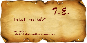 Tatai Enikő névjegykártya